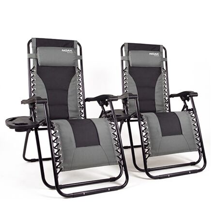 Set x2 Reposeras Plegables NOAK Zero Gravity Acero Acolchada