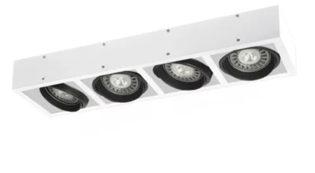 Aplique Plafon Box Cardanico 4 Luces Lampara Ar111 Led Blanco