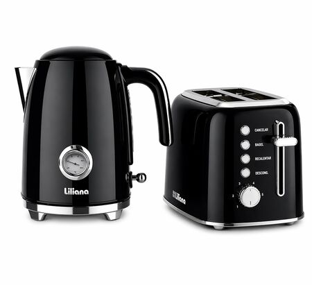 Combo Desayuno Pava Eléctrica 1.7L 2000W + Tostadora 850W Liliana Retro