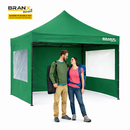 Gazebo 3x3 Metros Con Paredes Branx Autoarmable Plegable