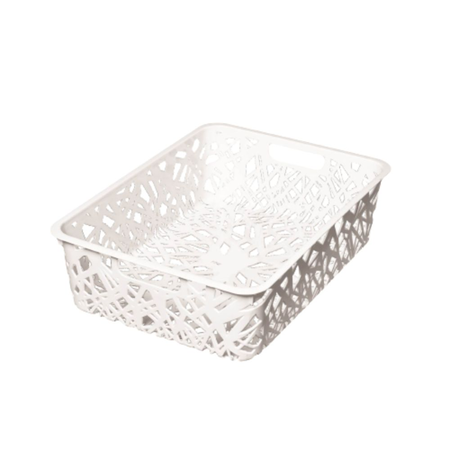 Canasto Organizador Contenedor Cesto Plastico 36X22.5X10 Cm Rama Blanco