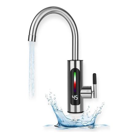 Canilla Grifería Con Calentador Rapido Electrica Acero Inox