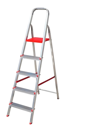 Escalera Multiuso De 5 Escalones Lusqtoff Esl166-75 Plegable Gris