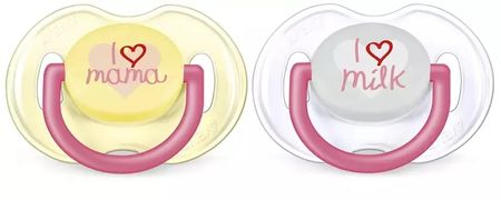 Chupetes Classic Deco X2 Chupetes I Love Mama (0-6M), Rosa A ( SCF172/52)
