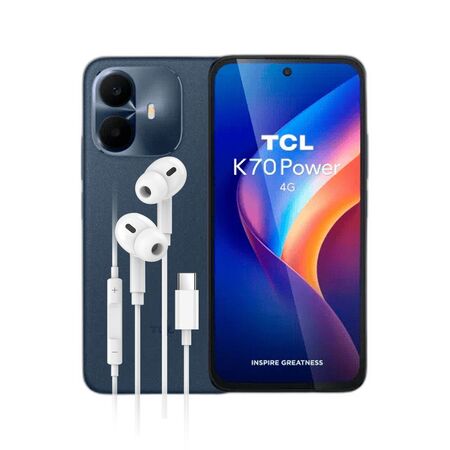 Combo TCL K70 Power 4+256GB Nebula Blue + Auriculares Dekkin USB-C