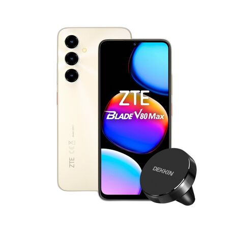 Combo ZTE Blade V80 Max 4+256GB Dorado + Car Holder Redondo Dekkin