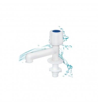 Grifo plástico para mesada pico recto fijo Medio Giro