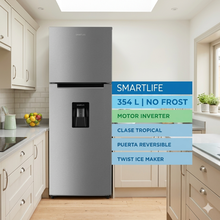 Heladera Smartlife 354 Lts No Frost Inverter Acero Inoxidable - SL-RNF370SDINV - Vista 1