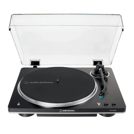 Audio-Technica AT-LP70XBT. Bandeja giradiscos Bluetooth. Detalles plateados
