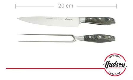  SET DE CUCHILLO LÍNEA BBQ CON TENEDOR TIPO TRINCHA MANGO MADERA