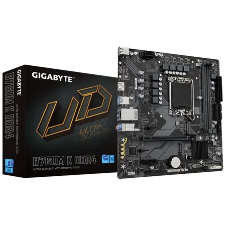 Motherboard Gigabyte B760M K DDR4 LGA1700 para Intel 12 13 y 14 Gen