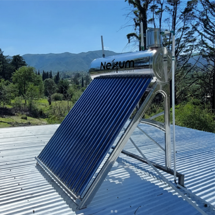 Termotanque Solar Nexum Termosifónico 100 Litros Acero Inoxidable con Soporte y Resistencia Eléctrica - Vista 4