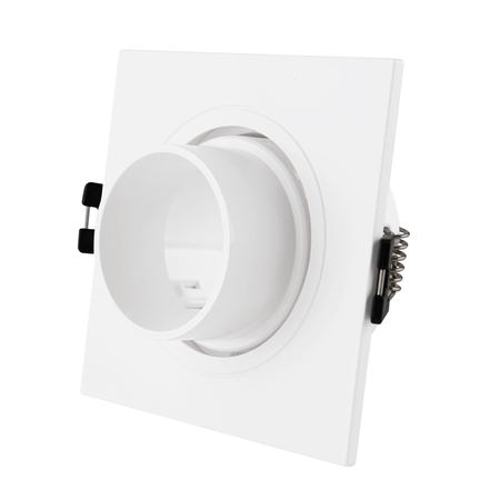 Spot Embutir Cuadrado 1 Cabezal Movil Laru Gu10 Dicro Blanco