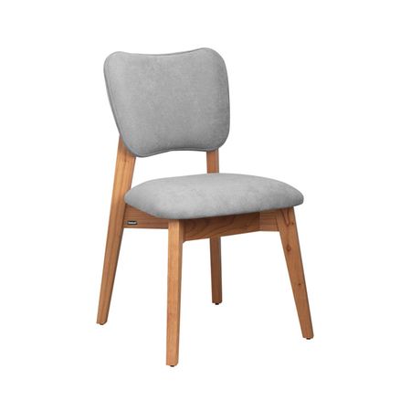 Silla Frida Asiento Y Respaldo Tapizado Tela Genoud Linea Vintage Roble