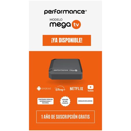 Tv Box Performance Mega Tv 500 Canales x 1 Año Sin Cargador