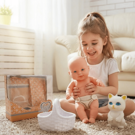 Bebé Cariñito Mi gordito con canasto y mascota (921)