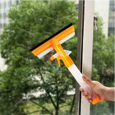 Limpia Vidrios con Rociador Spray y Secador -2 en 1