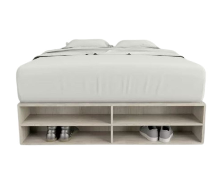 Base Cama Box Linea Minimal 1.40m 4 Cajones Con Estantes 6442 Nevado/Everes Tables - Vista 3