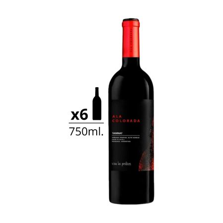 Vino Tinto Las Perdices Ala Colorada Tannat 750 ml Caja x 6