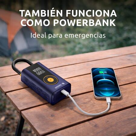 Inflador Compresor de Aire PowerBank Portatil Compacto Airbender