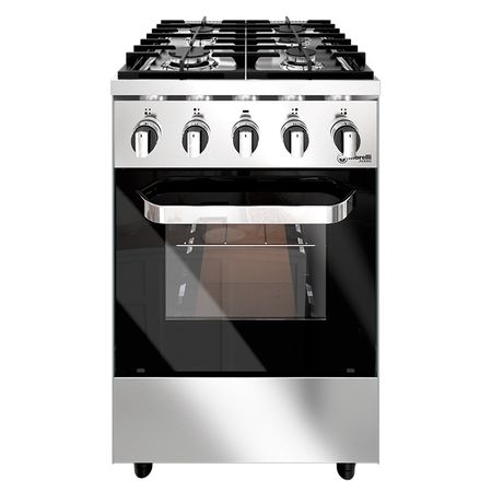 Cocina Multigas Morelli 55cm Acero Inoxidable Ladrillos Refractarios