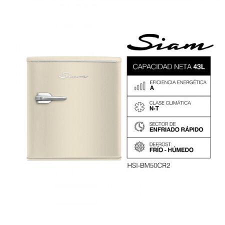 Heladera Siam Bajo Mesada Retro 43 Lts Crema HSI-BM50CR2