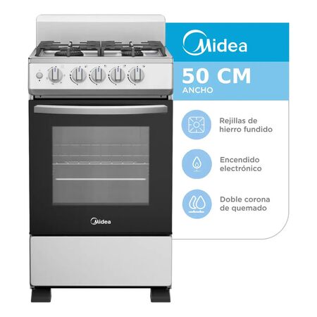 Cocina Multigas 50cm Midea 20tmg4pgar1 Gris