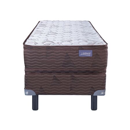 Colchon y Sommier Inducol Aural 1 Plaza y Media 100x190x28cm Espuma de Alta Densidad con Doble Europillow
