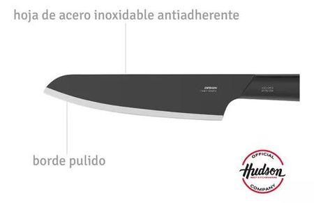 CUCHILLO CHEFF LÍNEA 6 DESIGN HUECO INOX C/ANTIADHERENTE NEGRO