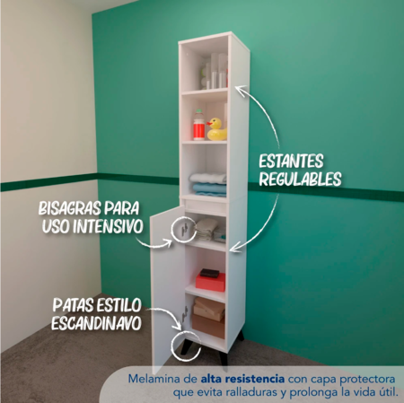 Centro Estant Organizador de Baño Bt2 Color Blanco