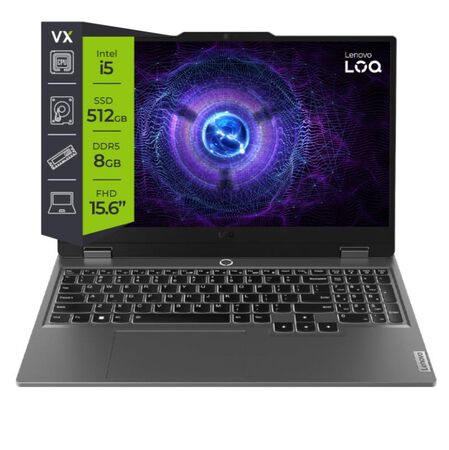 NOTEBOOK LENOVO LOQ 15IAX9 FHD I5 16GB 512GB RTX3050 15.6 FHD W11 HOME (83GS00EBAR)