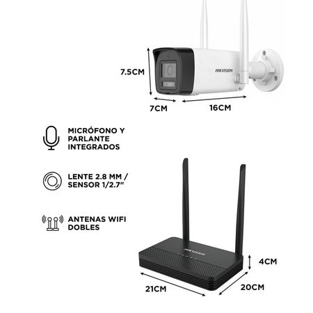 Kit Hikvision EasyLink NKS422W0H 2 Cámaras WiFi Full HD 2MP