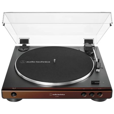 Audio-Technica AT-LP60X. Bandeja giradiscos automática. Detalles color Marrón