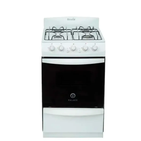 Cocina Escorial Palace Cristal 51 cm Blanca Gas Natural PAL51BN