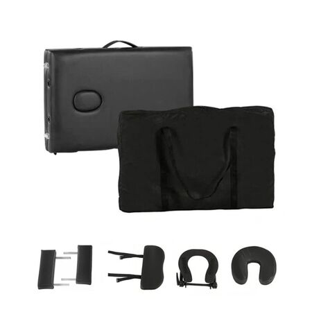 Camilla Para Masajes Negra Gadnic Profesional Hasta 240kg 185x70cm Plegable