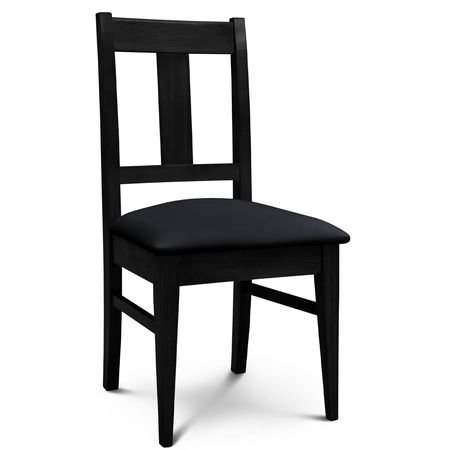 Silla de Comedor Euro lustre Wengue Tapizado Inka Negro Espacity