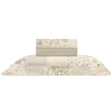 Juego de Sábanas de 150 hilos Casual 1 plaza Blanche Beige