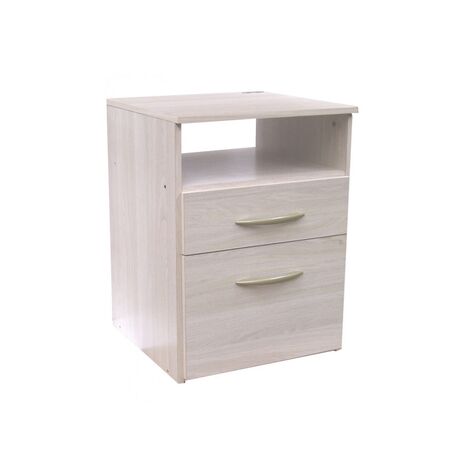 Mesa De Luz 1 Puerta 1 Cajón Platinum Gris Andino