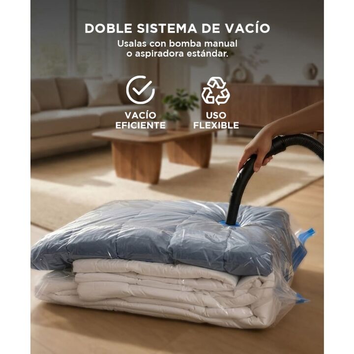 Kit de Bolsas Al Vacio 5 En 1 Gadnic Para Guardar Ropa 80 x 120 cm - Vista 3