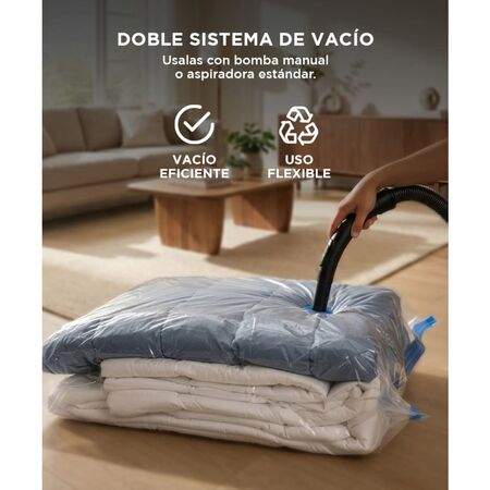Kit de Bolsas Al Vacio 5 En 1 Gadnic Para Guardar Ropa 80 x 120 cm