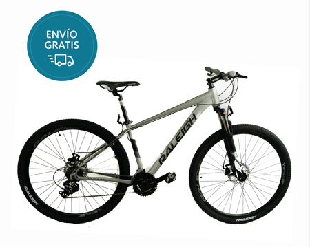 Bicicleta Raleigh Mojave 2.0 - Talle 17"/M - Gris/Negro -Cuadro de aluminio- Frenos a discos mecánicos- 21 Vel. Rodado 29 _ Línea 2026.