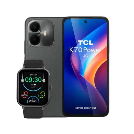 Combo TCL K70 Power 4+256GB Gris + Smartwatch Dekkin 1.83" IP67