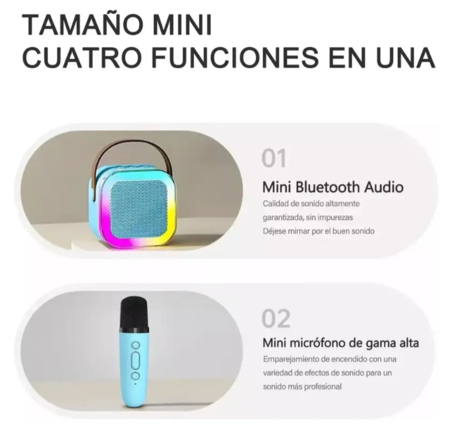 Mini Parlante Altavoz Y Micrófono Portátil Bluetooth K12 CELESTE