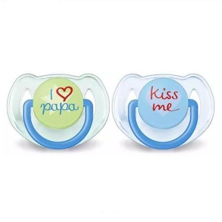 Chupetes Philips SCF172/71 Avent Classic Deco X2 I Love Mama (6-18M) Celeste