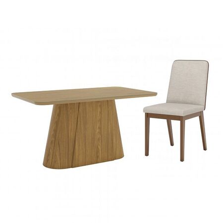 Juego De Comedor Henn Mesa Olivia 1.60X0.90 + 6 Sillas Pietra