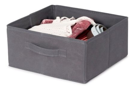 Canasto Mediano Cubo Caja Organizador Tela Plegables Gris