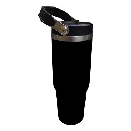 Vaso Termico Acero Inox Frio Calor Manija Tm Negro 900ml Negro Liso