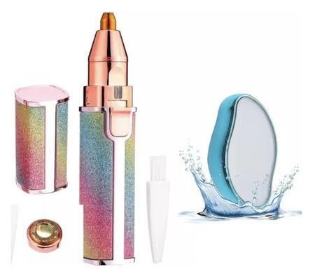 Depiladora facial + cejas indolora + Piedra exfoliante