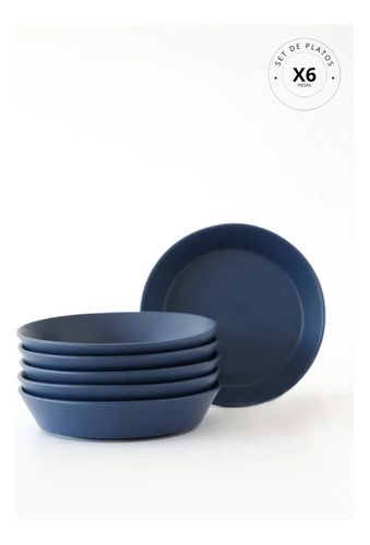 Set De 6 Plato Hondo 19.5 Cm Neo Hygge Boreal Azul - Vista 3