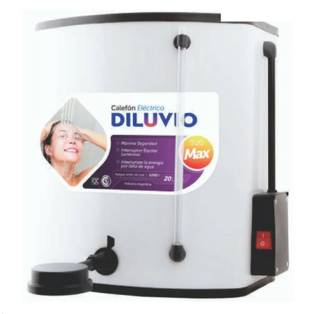 Calefon Indelplas 20L Electrico Enlozado Blanco Linea Max